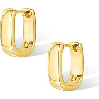ZUQIETA Gold Plated Huggie Hoops - Hypoallergenic Chunky Small Hoop Earrings