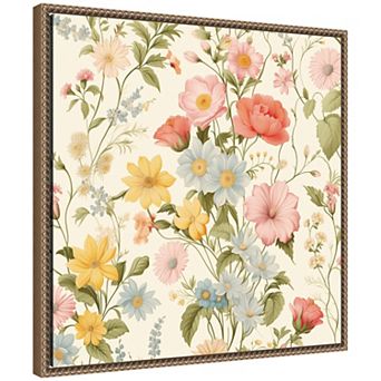 Summer Floral Pattern by The Creative Bunch Studio Framed Canvas Wall Art Print