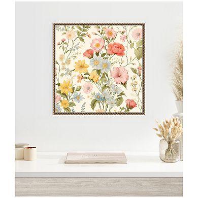 Summer Floral Pattern by The Creative Bunch Studio Framed Canvas Wall Art Print