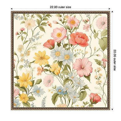 Summer Floral Pattern by The Creative Bunch Studio Framed Canvas Wall Art Print