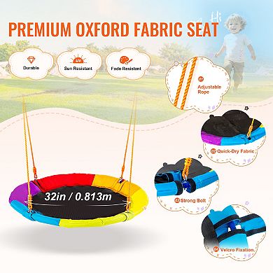 VEVOR Swing Sets for Backyard, 600lbs Load Capacity, with 1 Saucer Swing Seat, 2 Belt Swing Seats