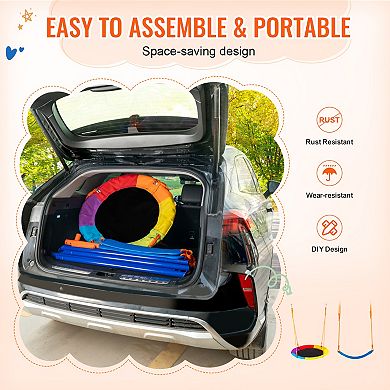 VEVOR Swing Sets for Backyard, 600lbs Load Capacity, with 1 Saucer Swing Seat, 2 Belt Swing Seats