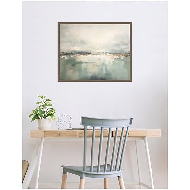 Subtle Abstract Gray Green Horizon by The Creative Bunch Studio Framed Canvas Wall Art Print
