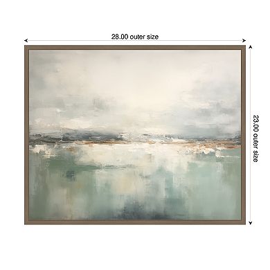 Subtle Abstract Gray Green Horizon by The Creative Bunch Studio Framed Canvas Wall Art Print