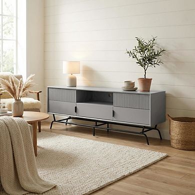 Contemporary Gray TV Stand for TVs Up to 65"