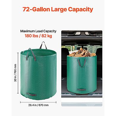 VEVOR 3-Pack 72 Gallon Reusable Yard Waste Bag, Large Lawn Garden Bags