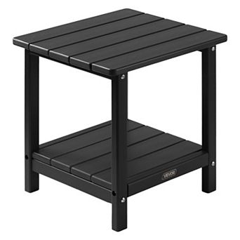 VEVOR Outdoor Side Table, 17.72W x 14.96D x 17.32H Inch, Outside End Table ,Black