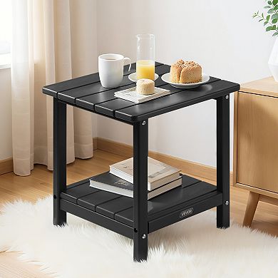 VEVOR Outdoor Side Table, 17.72W x 14.96D x 17.32H Inch, Outside End Table ,Black