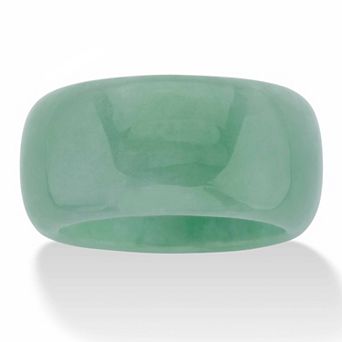 PalmBeach Jewelry Genuine Green Jade Polished Eternity Ring