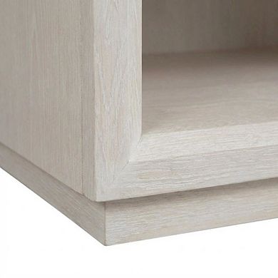 White Oak Finish Modern Nightstand with Drawer Storage