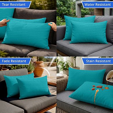 Covers&All Sunbrella Outdoor Lumbar Pillows, Water & UV Fade Resistant (Insert with Cover)