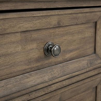 Wood Nightstand with 2 Drawers and Rectangular Shape