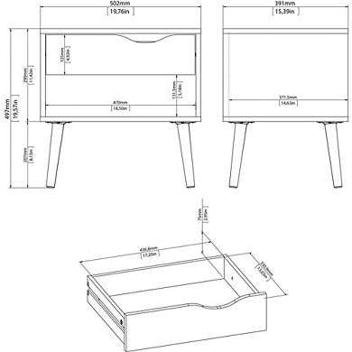 White Nightstand with Drawer - Modern Small Nightstand for Bedrooms