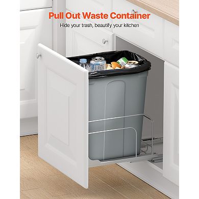 VEVOR Pullout Trash Can for Kitchen Cabinets, 35 QT Garbage Waste Recycling Bin