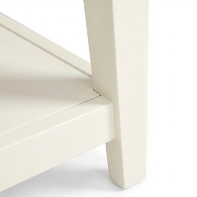 White Wooden Nightstand with 2 Drawers and Tray Top for Bedroom Decor