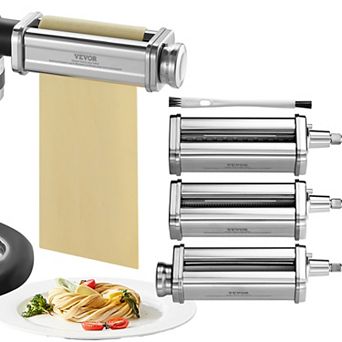VEVOR Pasta Attachment, Stainless Steel Pasta Roller Cutter Set Including Pasta Sheet Roller,3Pcs