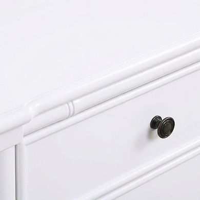 White Nightstand with Two Drawers and Modern Design