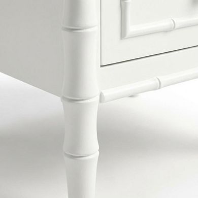 White Nightstand with Two Drawers and Modern Design