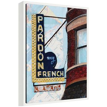 Pardon My French by Krista V. Allenstein Framed Canvas Wall Art Print