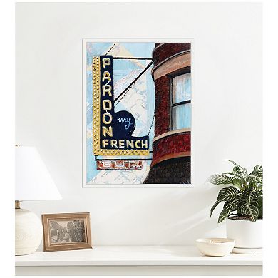 Pardon My French by Krista V. Allenstein Framed Canvas Wall Art Print