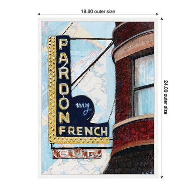 Pardon My French by Krista V. Allenstein Framed Canvas Wall Art Print