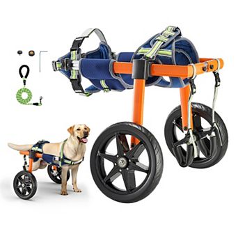 VEVOR Dog Wheelchair for Back Legs, 2 Wheels, Height, Width & Length Adjustable for Dogs 35-48 lbs