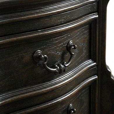 Wooden Nightstand in Warm Oak Finish with Spacious Storage Drawer, Sleek Design