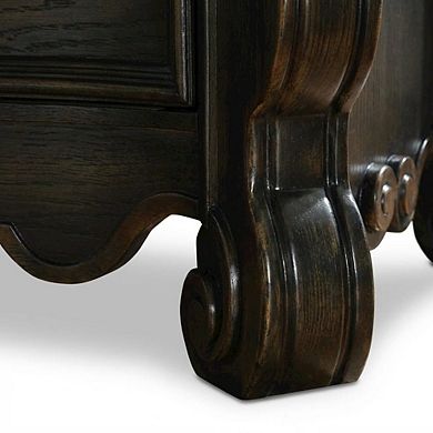 Wooden Nightstand in Warm Oak Finish with Spacious Storage Drawer, Sleek Design