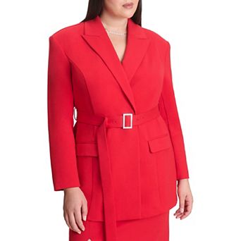 ELOQUII Women's Plus Size Belted Ponte Blazer