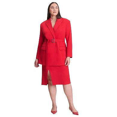 ELOQUII Women's Plus Size Belted Ponte Blazer