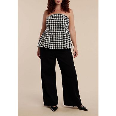 ELOQUII Women's Plus Size Houndstooth Bustier