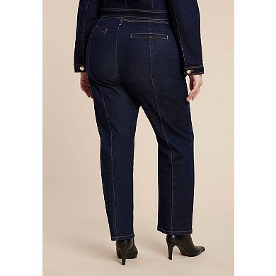 ELOQUII Women's Plus Size Zip Front Bootcut Jean