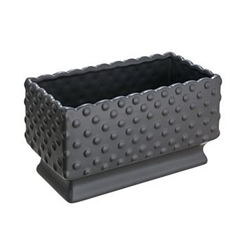 Hello Honey Ceramic Hobnail Planter with Scalloped Edge and Polka Dots