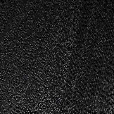 Hello Honey Asymmetrical Firwood Round End Table, Black