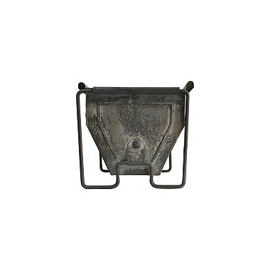 Hello Honey Decorative Metal Trough Container with Distressed Zinc Finish, Grey