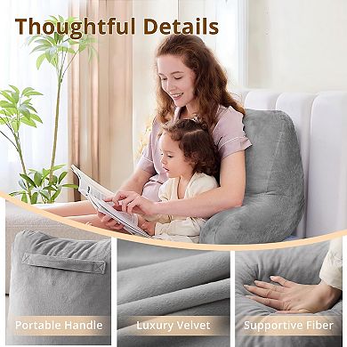 Ergonomic Backrest Pillow for Sitting Comfort: Supportive, Portable, and Washable for Bed, Couch