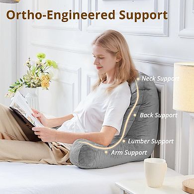 Ergonomic Backrest Pillow for Sitting Comfort: Supportive, Portable, and Washable for Bed, Couch