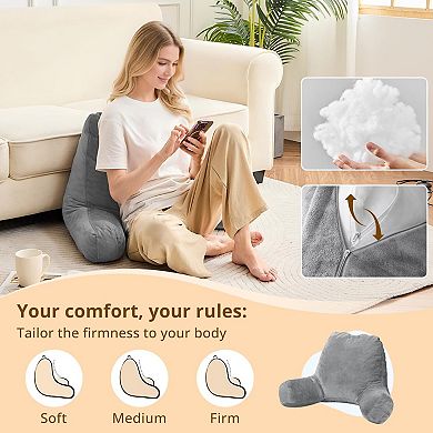 Ergonomic Backrest Pillow for Sitting Comfort: Supportive, Portable, and Washable for Bed, Couch