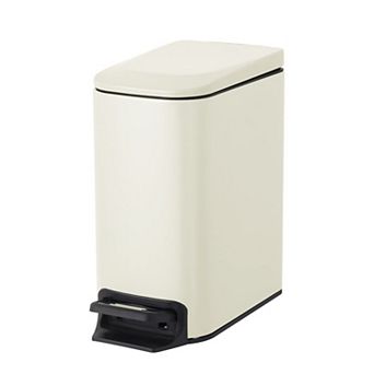 6L Stainless Steel Bathroom Trash Can with Soft Close Lid & Removable Inner Bucket: Slim, Quiet