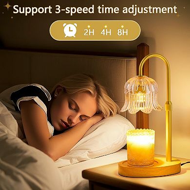 Electric Candle Warmer with Timer Dimmer: Modern Design for Relaxing Aromas in Bedrooms Living