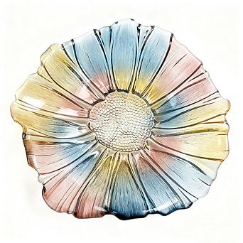 Crystal Glass Sunflower Fruit Bowl: Large, Colorful, Decorative for Home Events