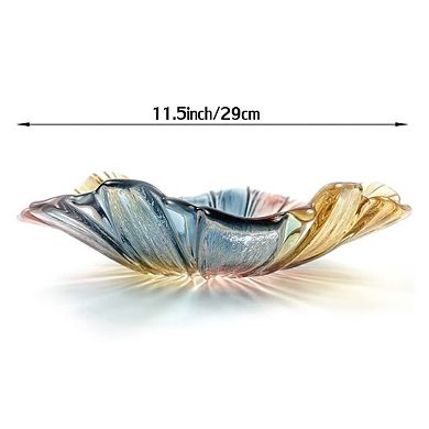 Crystal Glass Sunflower Fruit Bowl: Large, Colorful, Decorative for Home Events