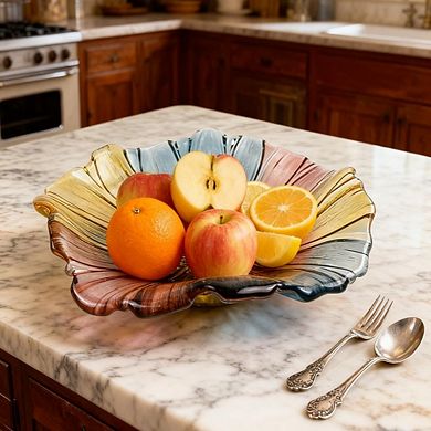 Crystal Glass Sunflower Fruit Bowl: Large, Colorful, Decorative for Home Events