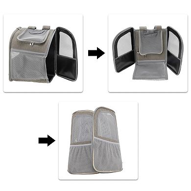 1Pc Pet Backpack Transport Box for Cats and Small Dogs 13.39"x9.84"x16.54"