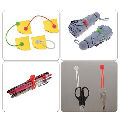 5 Pcs Magnetic Cable Ties, 7.48" Length Cable Organizer with Circular Magnetic Suction Head