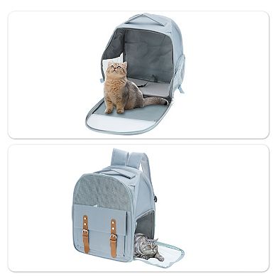 1Pc Pet Backpack Portable Backpack with 1 Side Openings 12.6"L x 9.84"W x 15.35"H