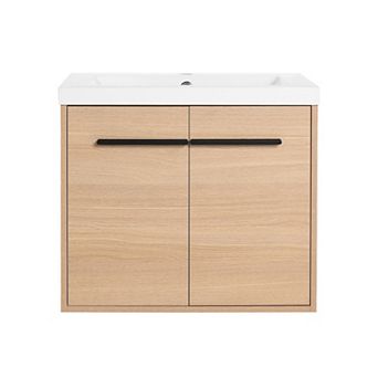ELEMENT ACE 24 Inch Bathroom Vanity with Countertop Sink and Two Door Cabinet Set