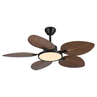 ELEMENT ACE Tropical Palm Leaf Ceiling Fan with Lights and Remote Control