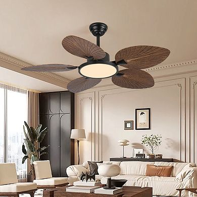 ELEMENT ACE Tropical Palm Leaf Ceiling Fan with Lights and Remote Control