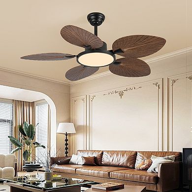 ELEMENT ACE Tropical Palm Leaf Ceiling Fan with Lights and Remote Control
